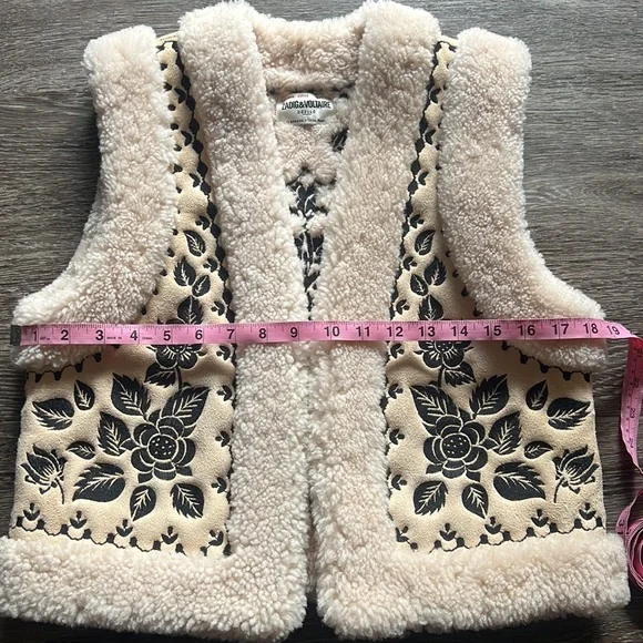 (SOLD) Zadig & Voltaire Feti Shearling Cardigan Vest - Picture 12 of 15